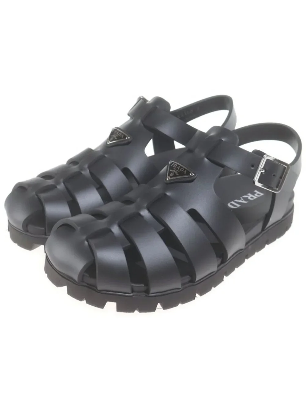 Prada Rubber Fisherman Sandals Black